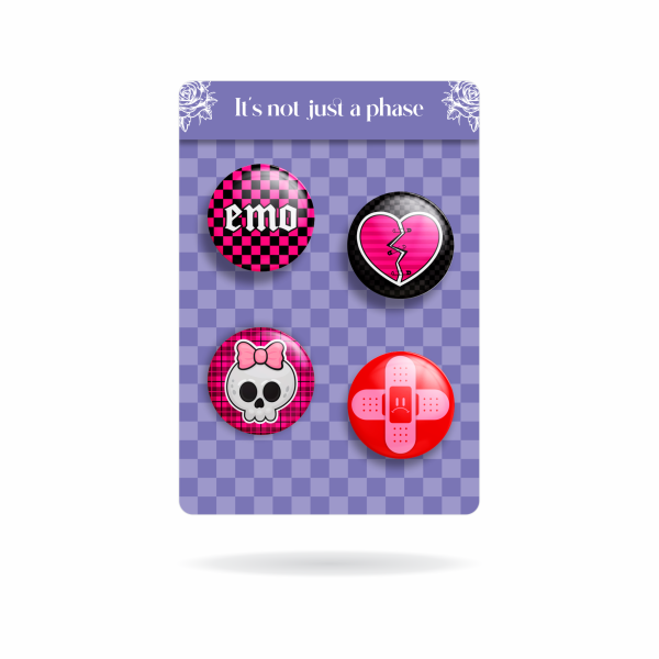 Cartela Bottons - Emo Girl